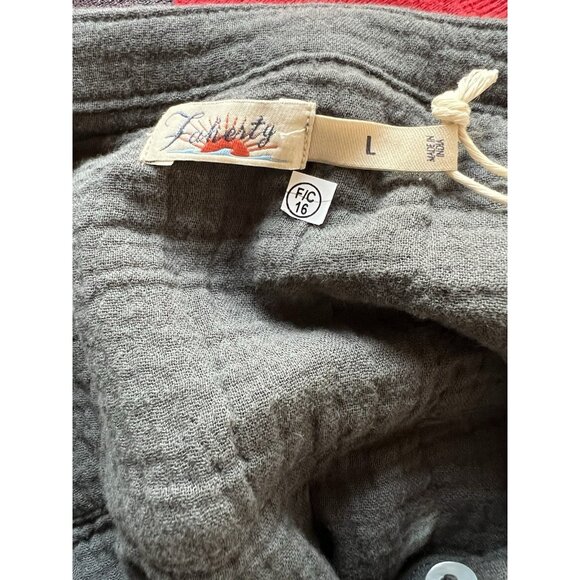 NEW Faherty Dream cotton gauze Desmond top washed black L organic preppy - Picture 3 of 9